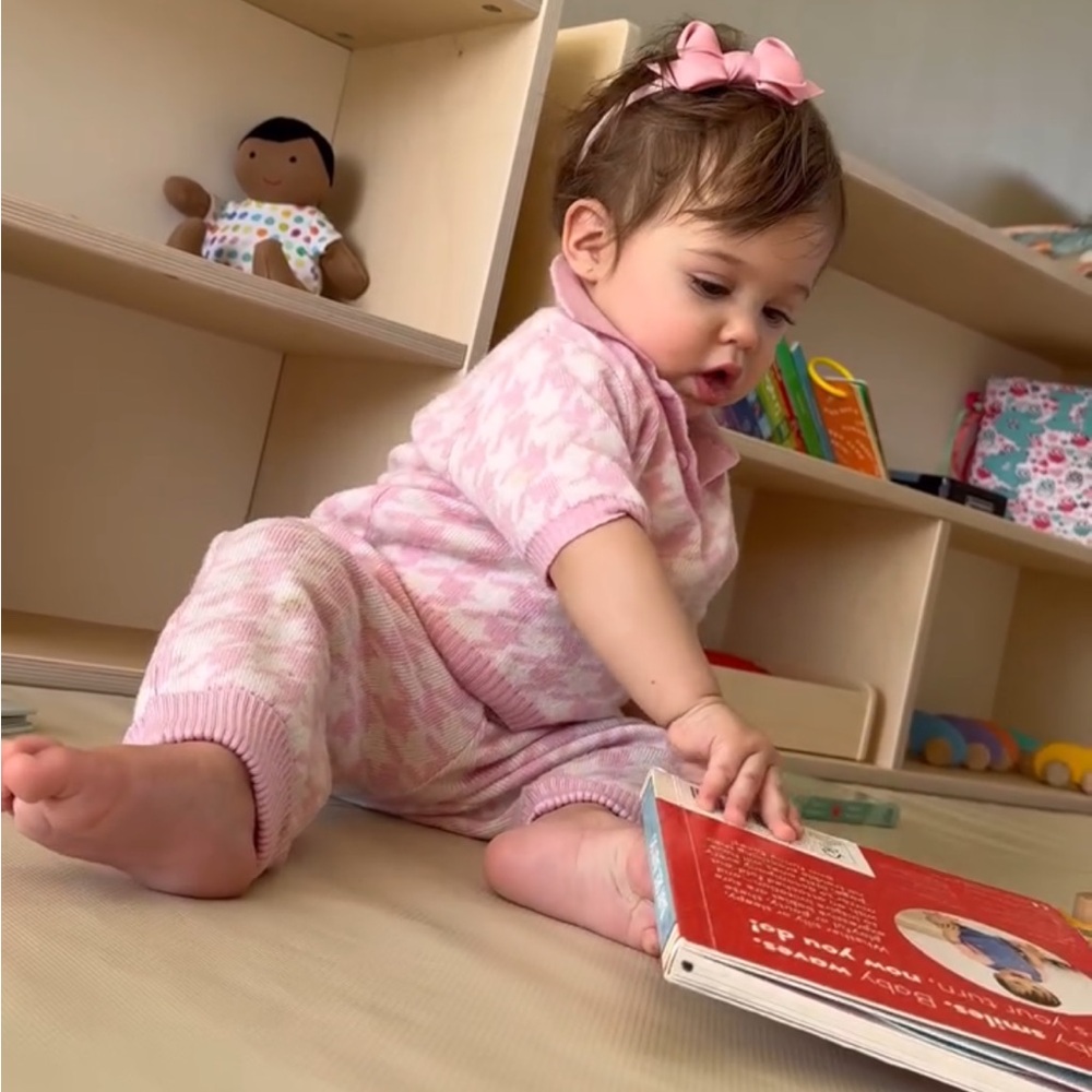 Pink Houndstooth Baby Outfit